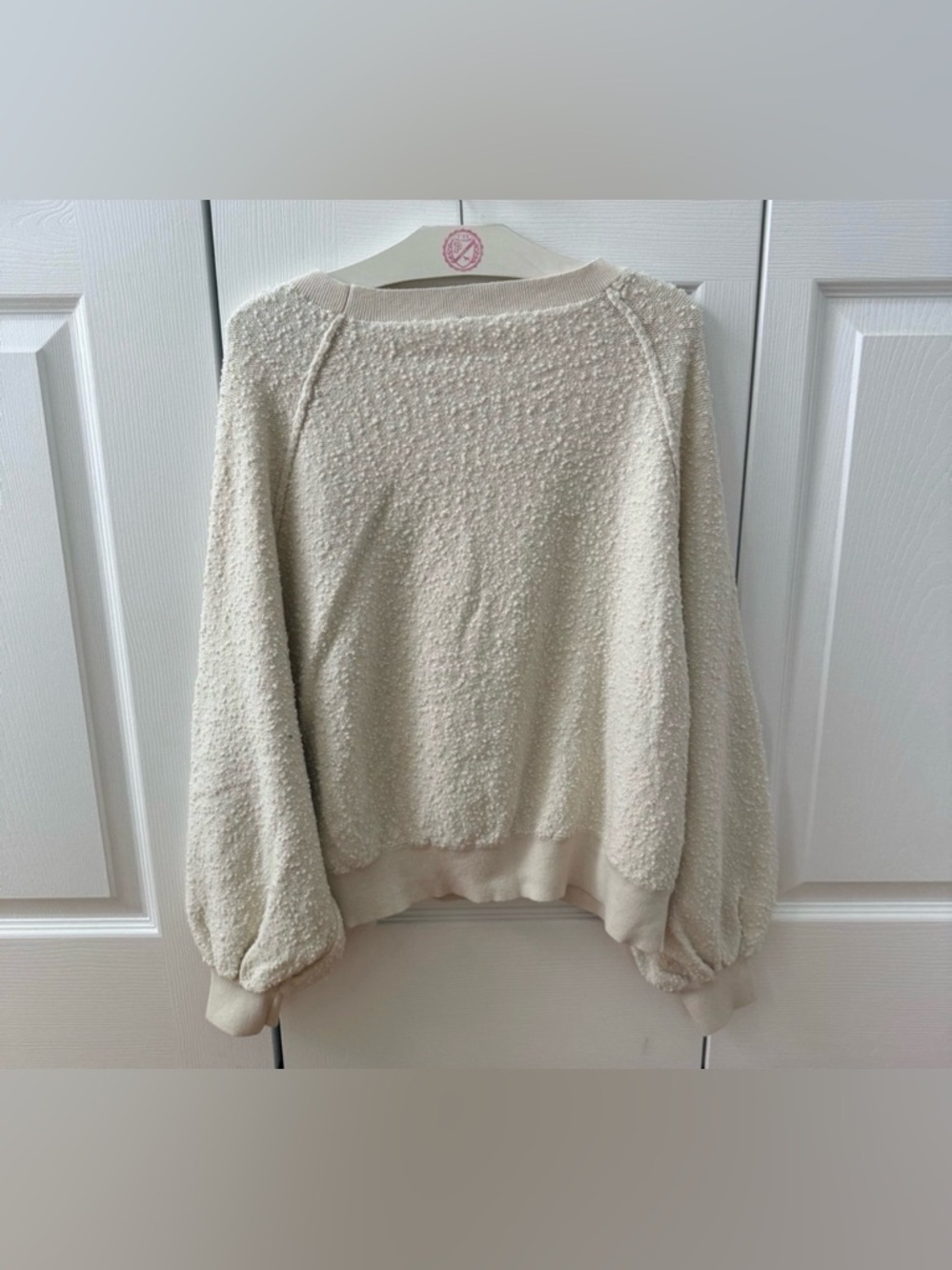 Free People Found My Friend Boucle Pullover in Cream - Picture 3 of 3